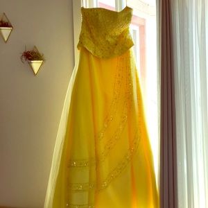 Night moves yellow floor length formal dress